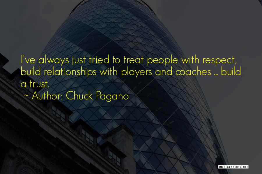 Chuck Pagano Quotes: I've Always Just Tried To Treat People With Respect, Build Relationships With Players And Coaches ... Build A Trust.