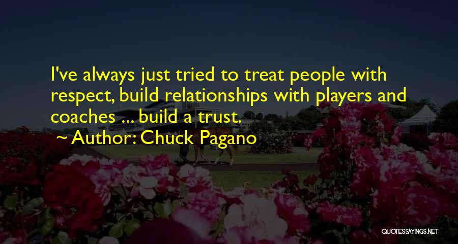 Chuck Pagano Quotes: I've Always Just Tried To Treat People With Respect, Build Relationships With Players And Coaches ... Build A Trust.