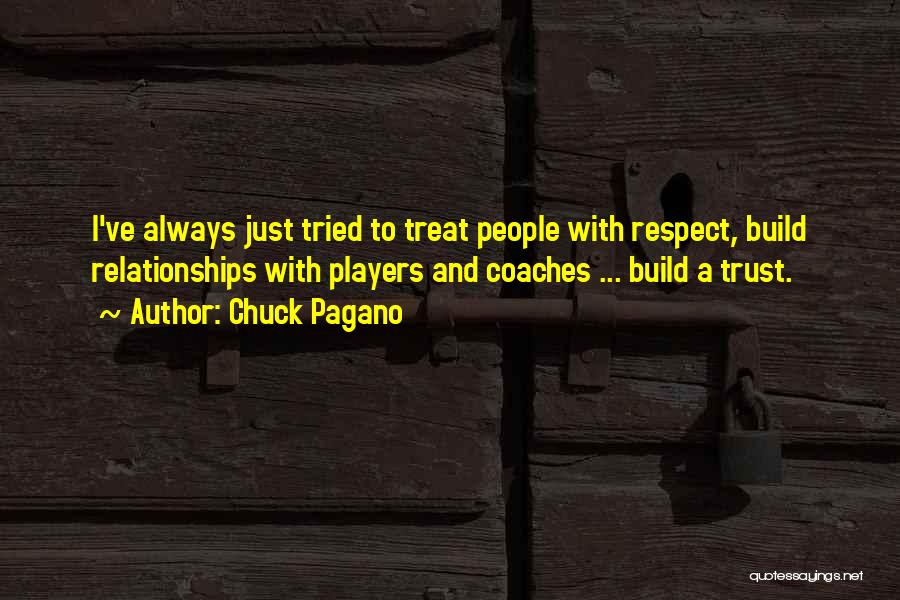 Chuck Pagano Quotes: I've Always Just Tried To Treat People With Respect, Build Relationships With Players And Coaches ... Build A Trust.