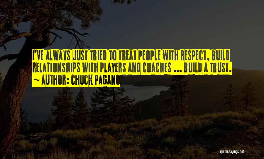 Chuck Pagano Quotes: I've Always Just Tried To Treat People With Respect, Build Relationships With Players And Coaches ... Build A Trust.