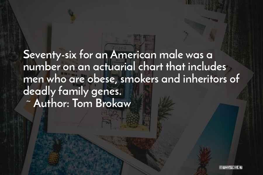 Tom Brokaw Quotes: Seventy-six For An American Male Was A Number On An Actuarial Chart That Includes Men Who Are Obese, Smokers And