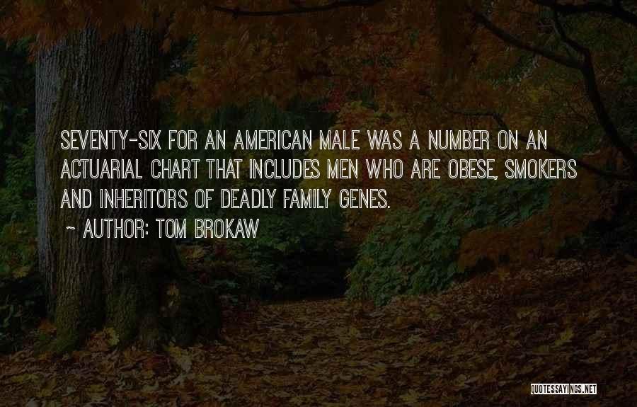 Tom Brokaw Quotes: Seventy-six For An American Male Was A Number On An Actuarial Chart That Includes Men Who Are Obese, Smokers And