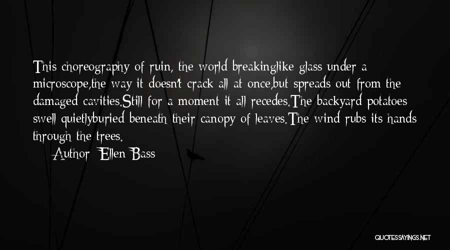 Ellen Bass Quotes: This Choreography Of Ruin, The World Breakinglike Glass Under A Microscope,the Way It Doesn't Crack All At Once,but Spreads Out