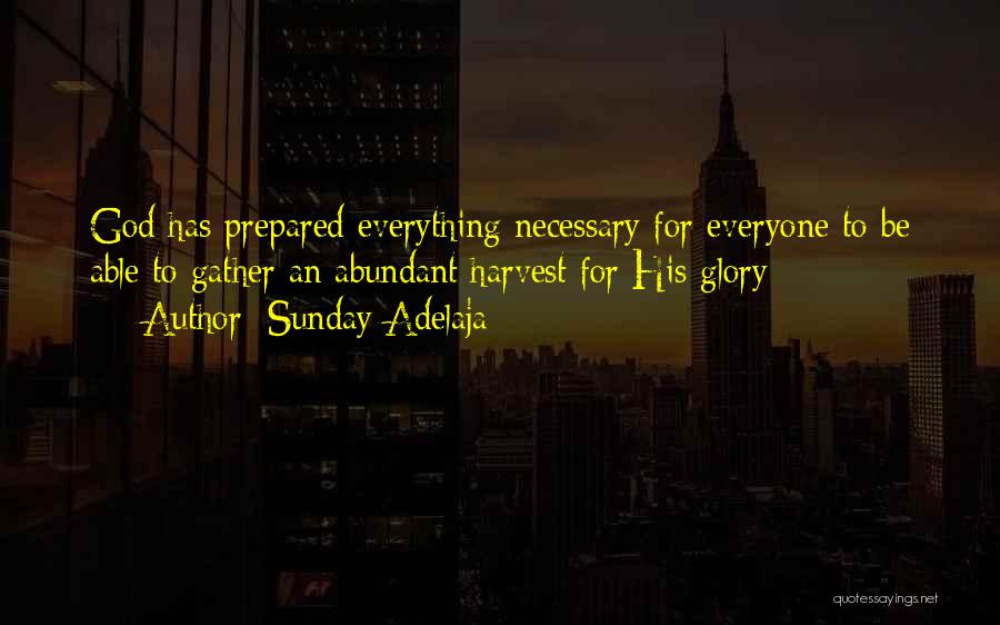 Sunday Adelaja Quotes: God Has Prepared Everything Necessary For Everyone To Be Able To Gather An Abundant Harvest For His Glory