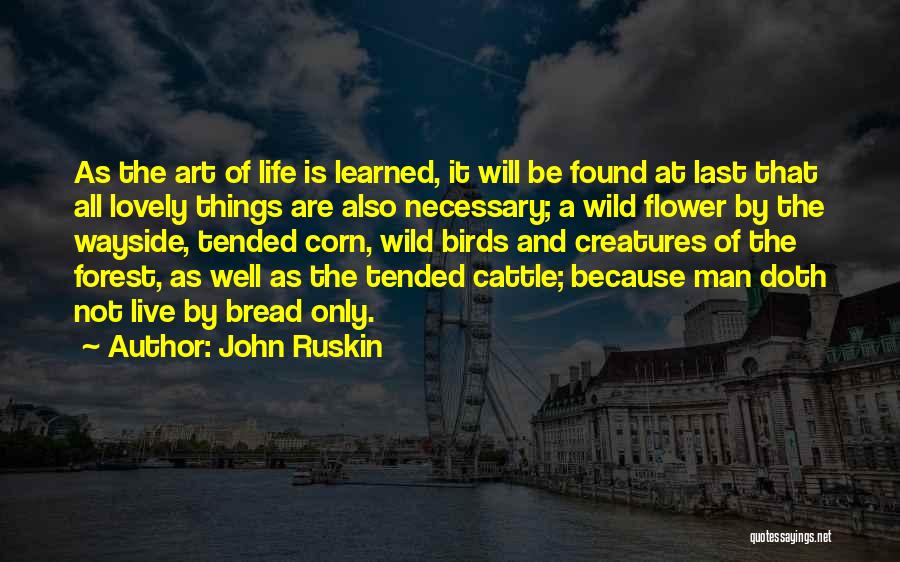 John Ruskin Quotes: As The Art Of Life Is Learned, It Will Be Found At Last That All Lovely Things Are Also Necessary;