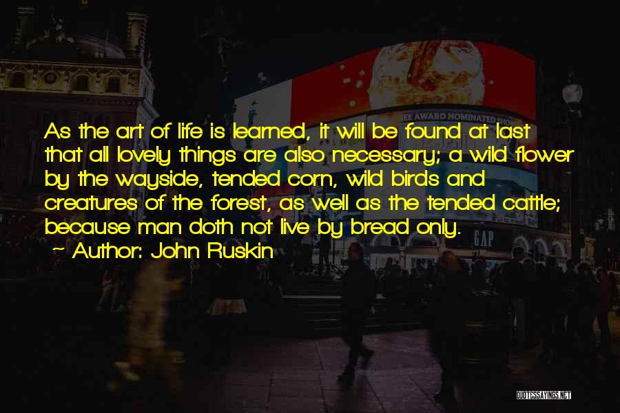 John Ruskin Quotes: As The Art Of Life Is Learned, It Will Be Found At Last That All Lovely Things Are Also Necessary;