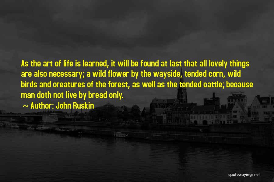 John Ruskin Quotes: As The Art Of Life Is Learned, It Will Be Found At Last That All Lovely Things Are Also Necessary;