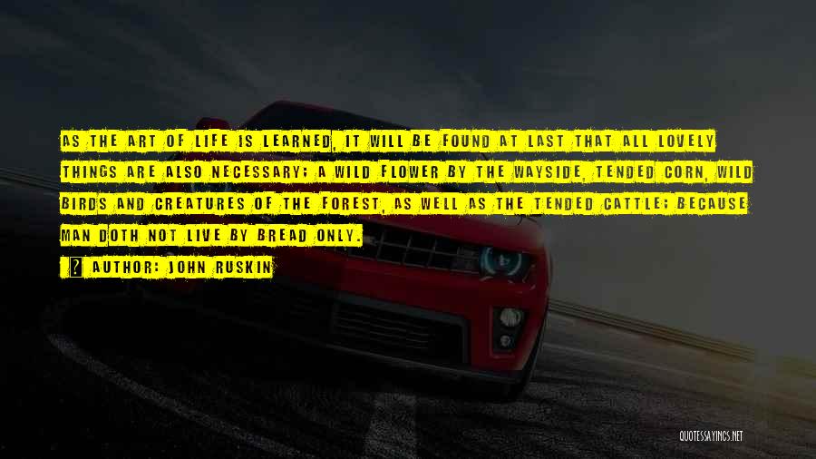 John Ruskin Quotes: As The Art Of Life Is Learned, It Will Be Found At Last That All Lovely Things Are Also Necessary;