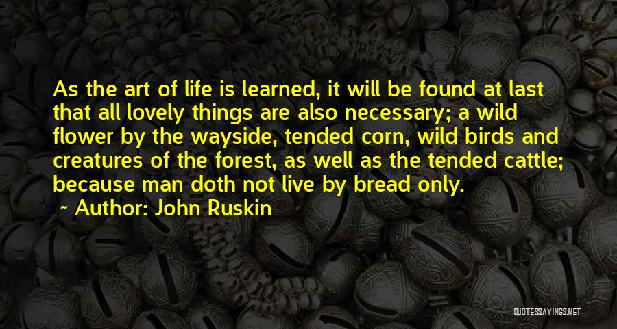 John Ruskin Quotes: As The Art Of Life Is Learned, It Will Be Found At Last That All Lovely Things Are Also Necessary;