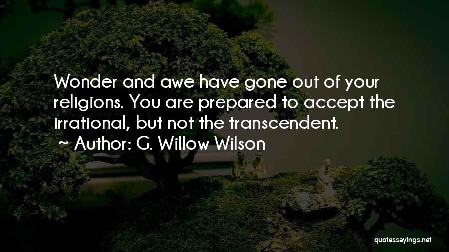 G. Willow Wilson Quotes: Wonder And Awe Have Gone Out Of Your Religions. You Are Prepared To Accept The Irrational, But Not The Transcendent.