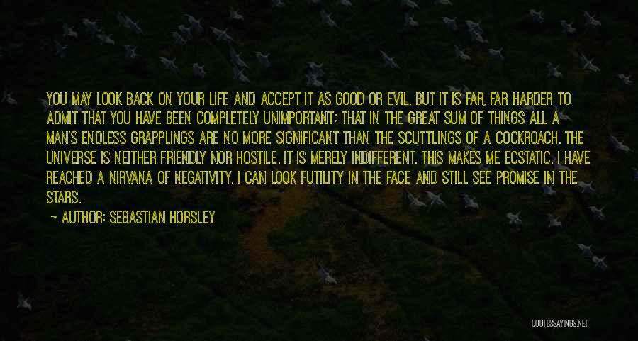 Sebastian Horsley Quotes: You May Look Back On Your Life And Accept It As Good Or Evil. But It Is Far, Far Harder