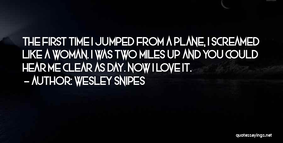 Wesley Snipes Quotes: The First Time I Jumped From A Plane, I Screamed Like A Woman. I Was Two Miles Up And You