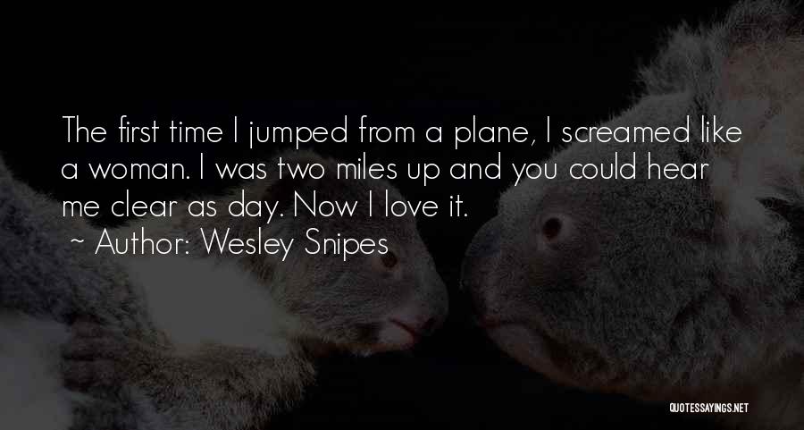 Wesley Snipes Quotes: The First Time I Jumped From A Plane, I Screamed Like A Woman. I Was Two Miles Up And You