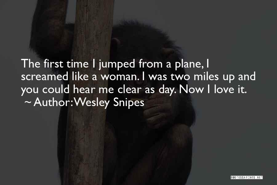 Wesley Snipes Quotes: The First Time I Jumped From A Plane, I Screamed Like A Woman. I Was Two Miles Up And You