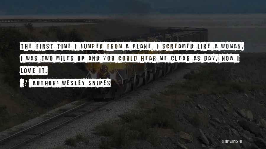 Wesley Snipes Quotes: The First Time I Jumped From A Plane, I Screamed Like A Woman. I Was Two Miles Up And You