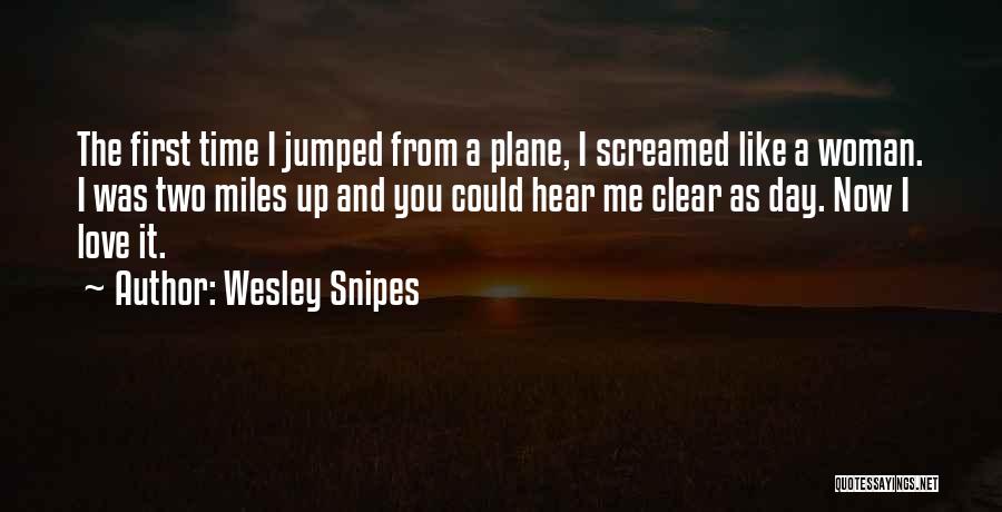 Wesley Snipes Quotes: The First Time I Jumped From A Plane, I Screamed Like A Woman. I Was Two Miles Up And You