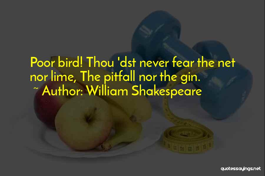 William Shakespeare Quotes: Poor Bird! Thou 'dst Never Fear The Net Nor Lime, The Pitfall Nor The Gin.