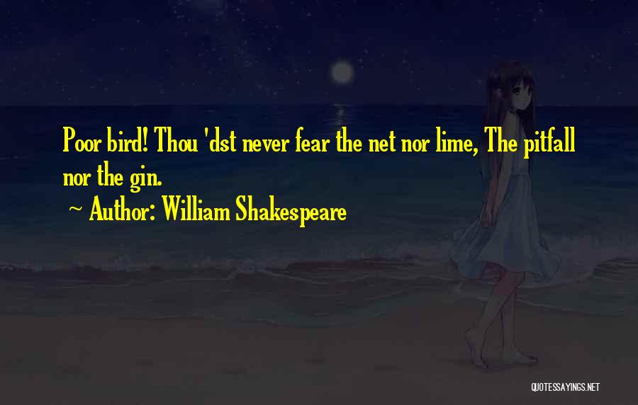 William Shakespeare Quotes: Poor Bird! Thou 'dst Never Fear The Net Nor Lime, The Pitfall Nor The Gin.