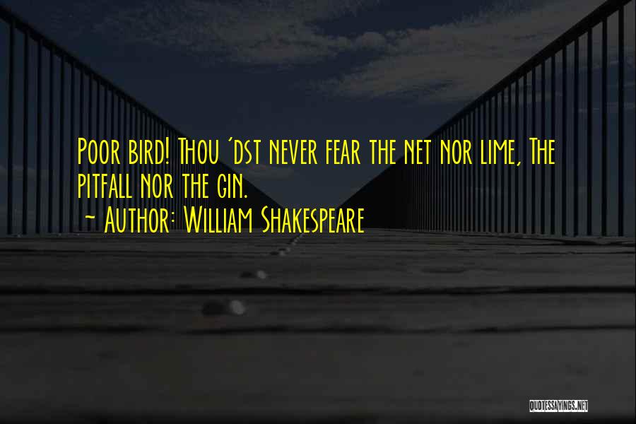 William Shakespeare Quotes: Poor Bird! Thou 'dst Never Fear The Net Nor Lime, The Pitfall Nor The Gin.