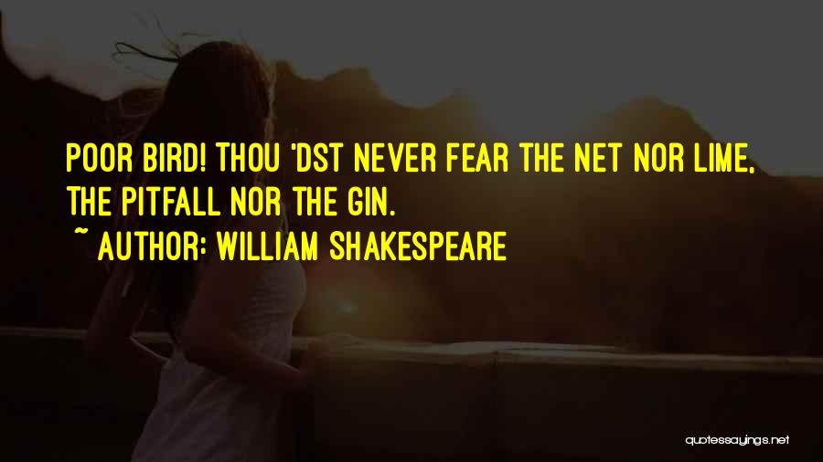 William Shakespeare Quotes: Poor Bird! Thou 'dst Never Fear The Net Nor Lime, The Pitfall Nor The Gin.