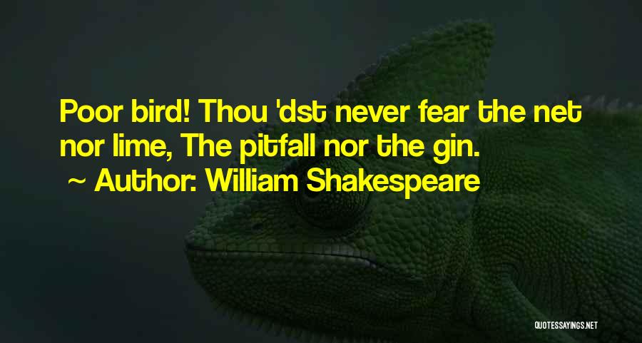 William Shakespeare Quotes: Poor Bird! Thou 'dst Never Fear The Net Nor Lime, The Pitfall Nor The Gin.