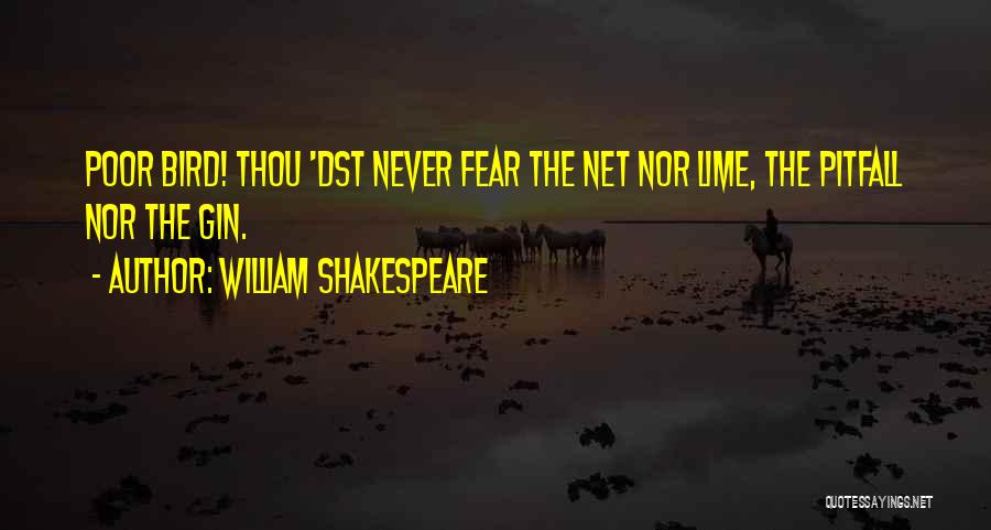 William Shakespeare Quotes: Poor Bird! Thou 'dst Never Fear The Net Nor Lime, The Pitfall Nor The Gin.