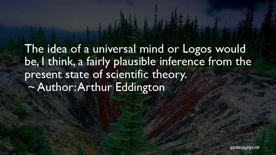 Arthur Eddington Quotes: The Idea Of A Universal Mind Or Logos Would Be, I Think, A Fairly Plausible Inference From The Present State