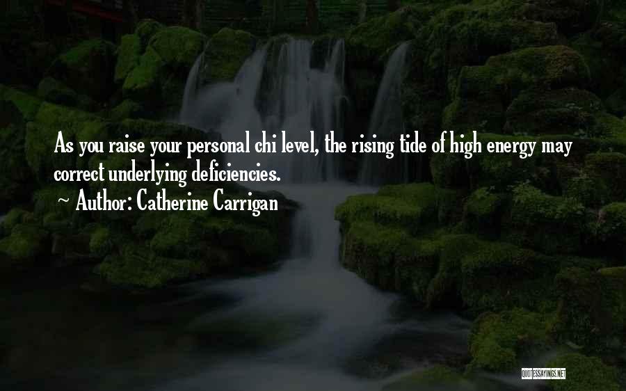 Catherine Carrigan Quotes: As You Raise Your Personal Chi Level, The Rising Tide Of High Energy May Correct Underlying Deficiencies.