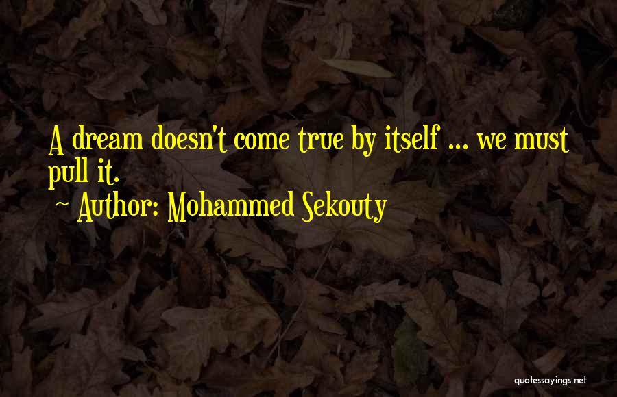 Mohammed Sekouty Quotes: A Dream Doesn't Come True By Itself ... We Must Pull It.