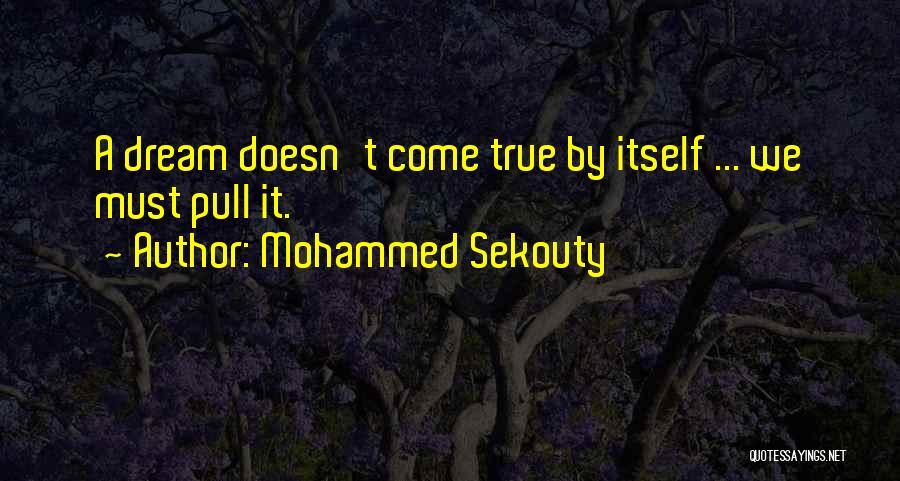Mohammed Sekouty Quotes: A Dream Doesn't Come True By Itself ... We Must Pull It.
