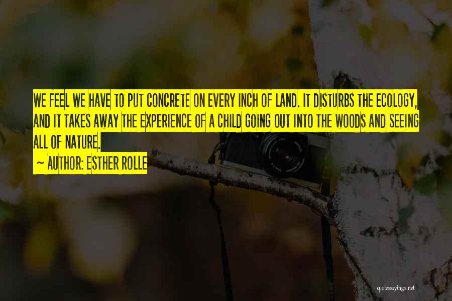 Esther Rolle Quotes: We Feel We Have To Put Concrete On Every Inch Of Land. It Disturbs The Ecology, And It Takes Away