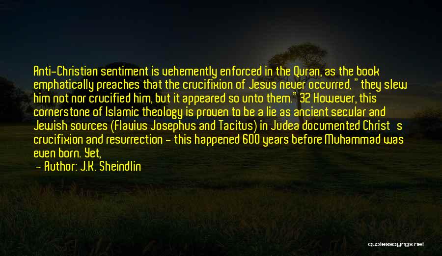 J.K. Sheindlin Quotes: Anti-christian Sentiment Is Vehemently Enforced In The Quran, As The Book Emphatically Preaches That The Crucifixion Of Jesus Never Occurred,