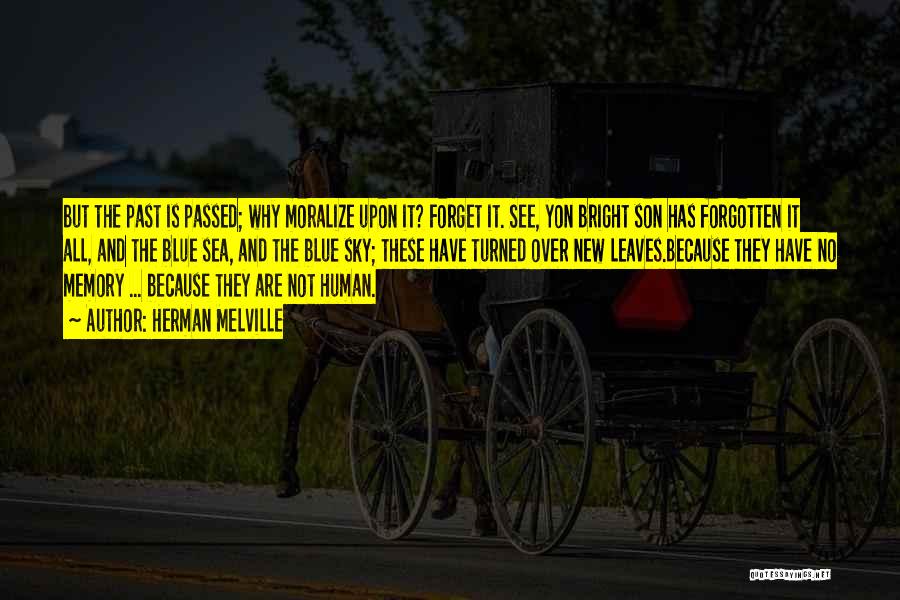 Herman Melville Quotes: But The Past Is Passed; Why Moralize Upon It? Forget It. See, Yon Bright Son Has Forgotten It All, And