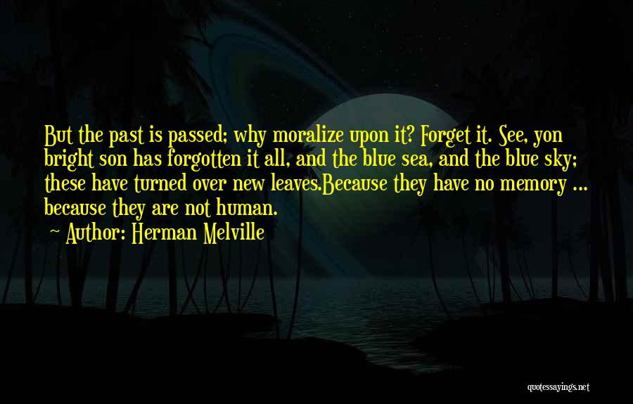 Herman Melville Quotes: But The Past Is Passed; Why Moralize Upon It? Forget It. See, Yon Bright Son Has Forgotten It All, And