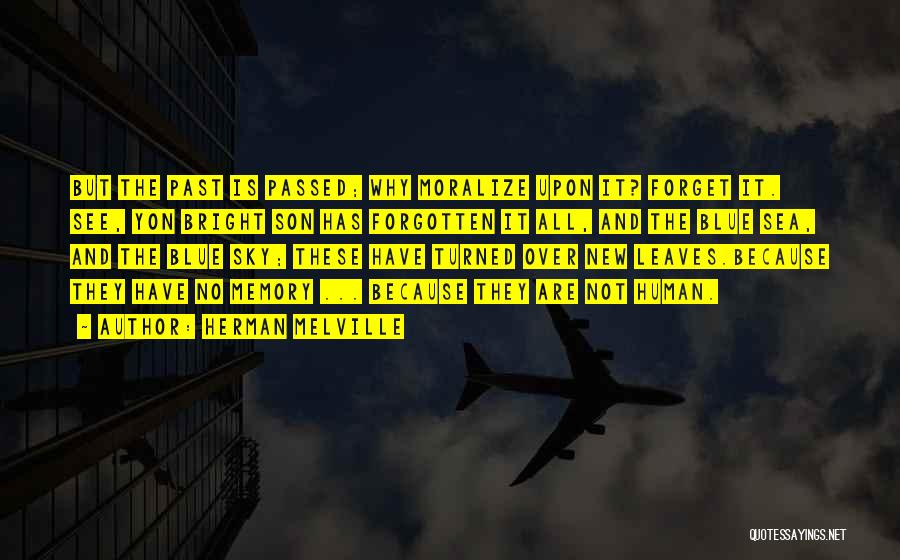 Herman Melville Quotes: But The Past Is Passed; Why Moralize Upon It? Forget It. See, Yon Bright Son Has Forgotten It All, And