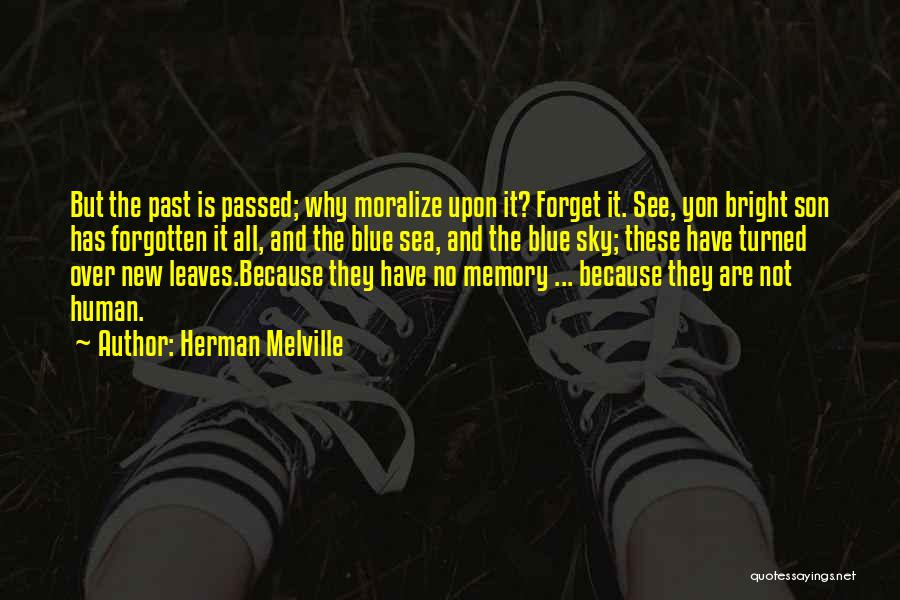 Herman Melville Quotes: But The Past Is Passed; Why Moralize Upon It? Forget It. See, Yon Bright Son Has Forgotten It All, And