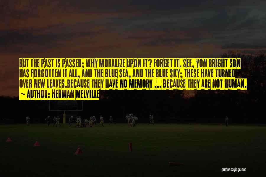 Herman Melville Quotes: But The Past Is Passed; Why Moralize Upon It? Forget It. See, Yon Bright Son Has Forgotten It All, And