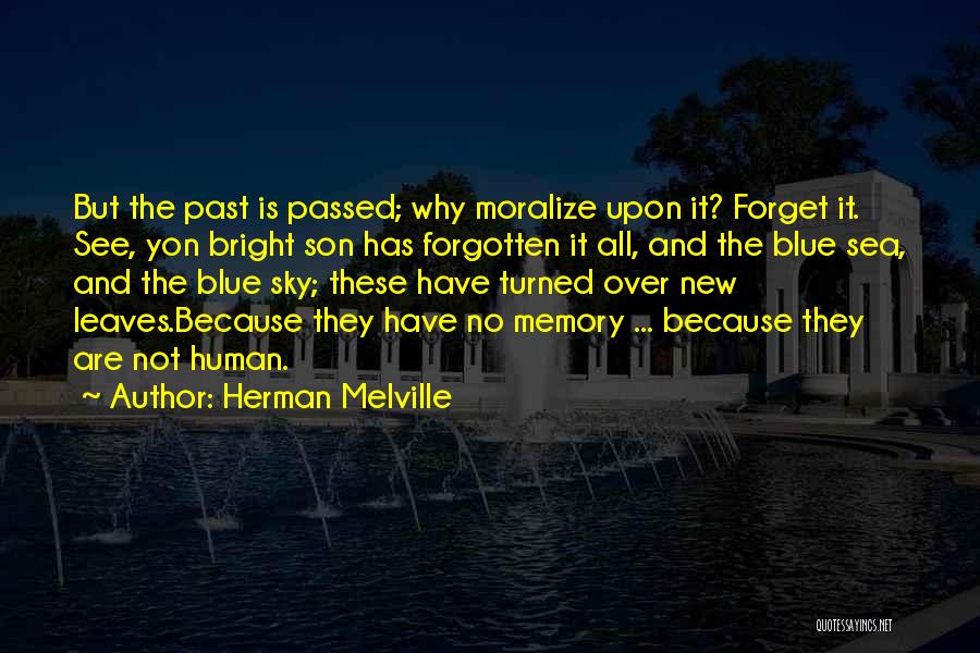 Herman Melville Quotes: But The Past Is Passed; Why Moralize Upon It? Forget It. See, Yon Bright Son Has Forgotten It All, And