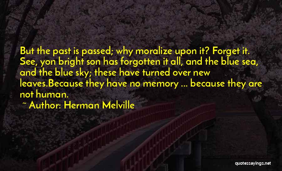 Herman Melville Quotes: But The Past Is Passed; Why Moralize Upon It? Forget It. See, Yon Bright Son Has Forgotten It All, And