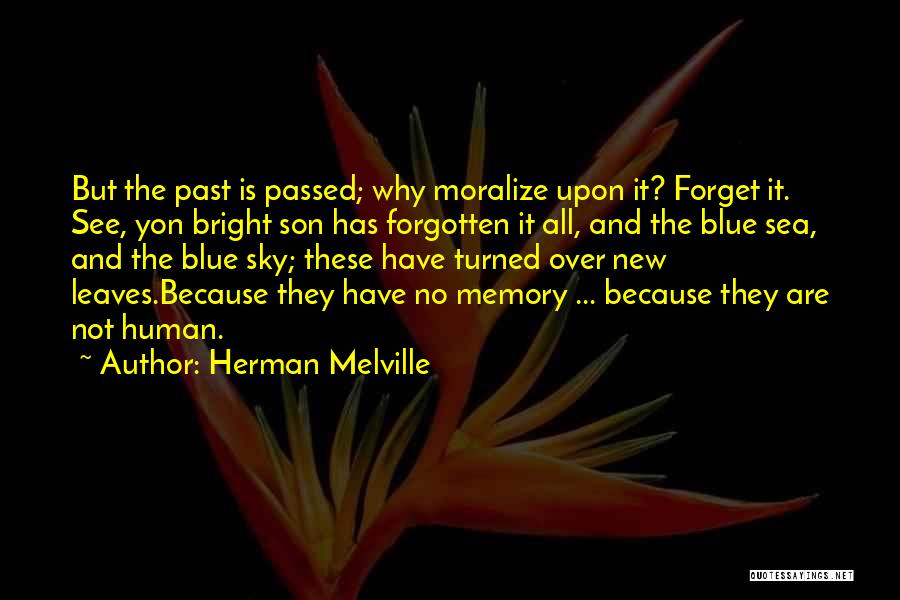 Herman Melville Quotes: But The Past Is Passed; Why Moralize Upon It? Forget It. See, Yon Bright Son Has Forgotten It All, And