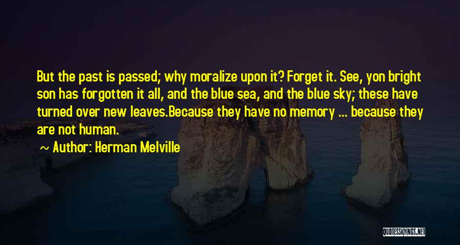 Herman Melville Quotes: But The Past Is Passed; Why Moralize Upon It? Forget It. See, Yon Bright Son Has Forgotten It All, And