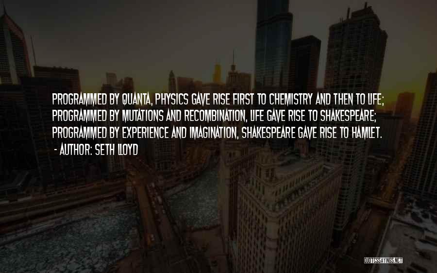 Seth Lloyd Quotes: Programmed By Quanta, Physics Gave Rise First To Chemistry And Then To Life; Programmed By Mutations And Recombination, Life Gave