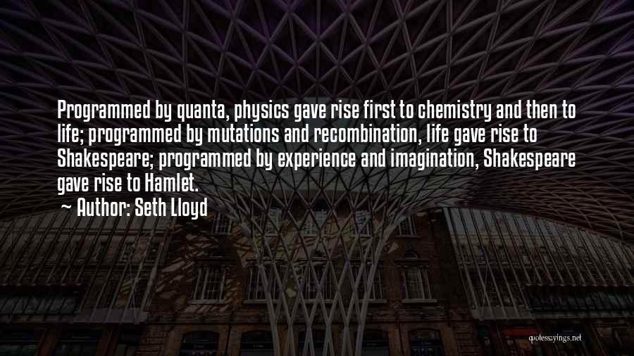 Seth Lloyd Quotes: Programmed By Quanta, Physics Gave Rise First To Chemistry And Then To Life; Programmed By Mutations And Recombination, Life Gave