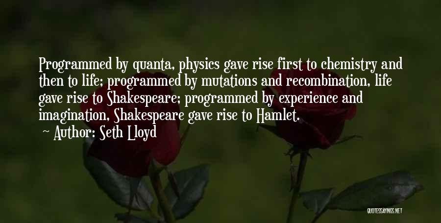 Seth Lloyd Quotes: Programmed By Quanta, Physics Gave Rise First To Chemistry And Then To Life; Programmed By Mutations And Recombination, Life Gave