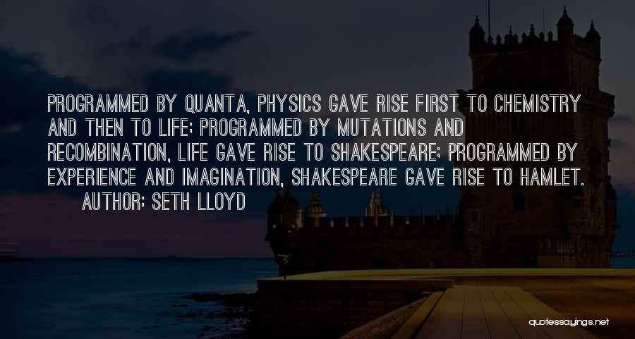 Seth Lloyd Quotes: Programmed By Quanta, Physics Gave Rise First To Chemistry And Then To Life; Programmed By Mutations And Recombination, Life Gave