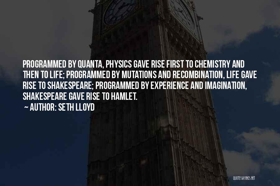 Seth Lloyd Quotes: Programmed By Quanta, Physics Gave Rise First To Chemistry And Then To Life; Programmed By Mutations And Recombination, Life Gave