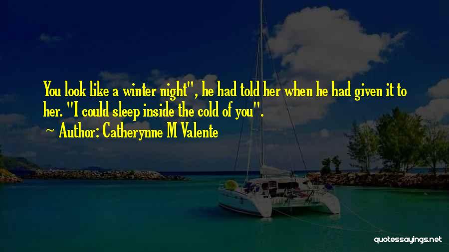 Catherynne M Valente Quotes: You Look Like A Winter Night, He Had Told Her When He Had Given It To Her. I Could Sleep