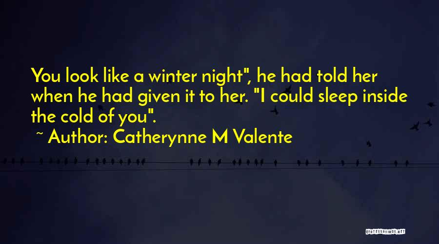 Catherynne M Valente Quotes: You Look Like A Winter Night, He Had Told Her When He Had Given It To Her. I Could Sleep