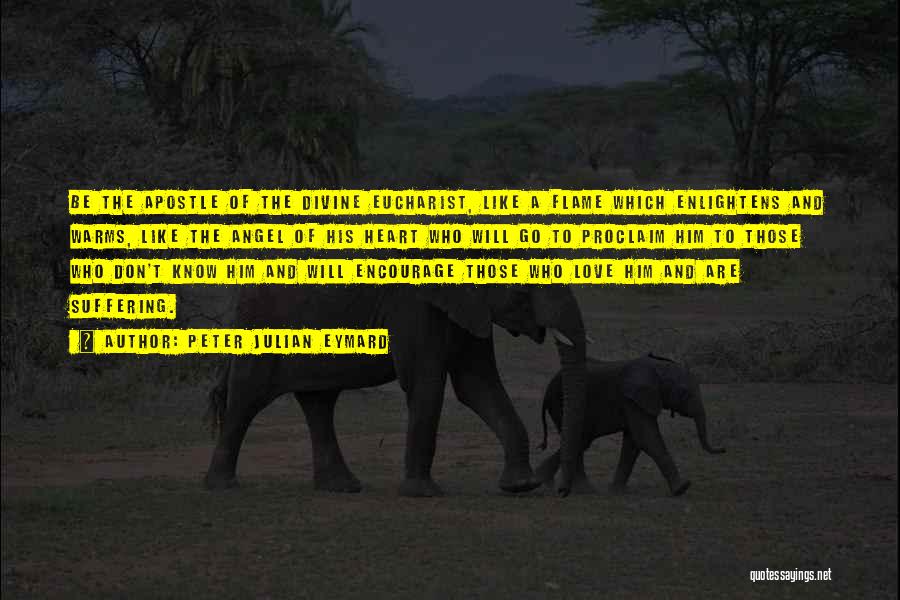 Peter Julian Eymard Quotes: Be The Apostle Of The Divine Eucharist, Like A Flame Which Enlightens And Warms, Like The Angel Of His Heart