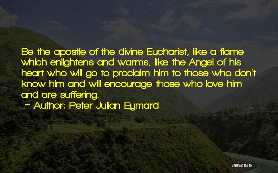 Peter Julian Eymard Quotes: Be The Apostle Of The Divine Eucharist, Like A Flame Which Enlightens And Warms, Like The Angel Of His Heart